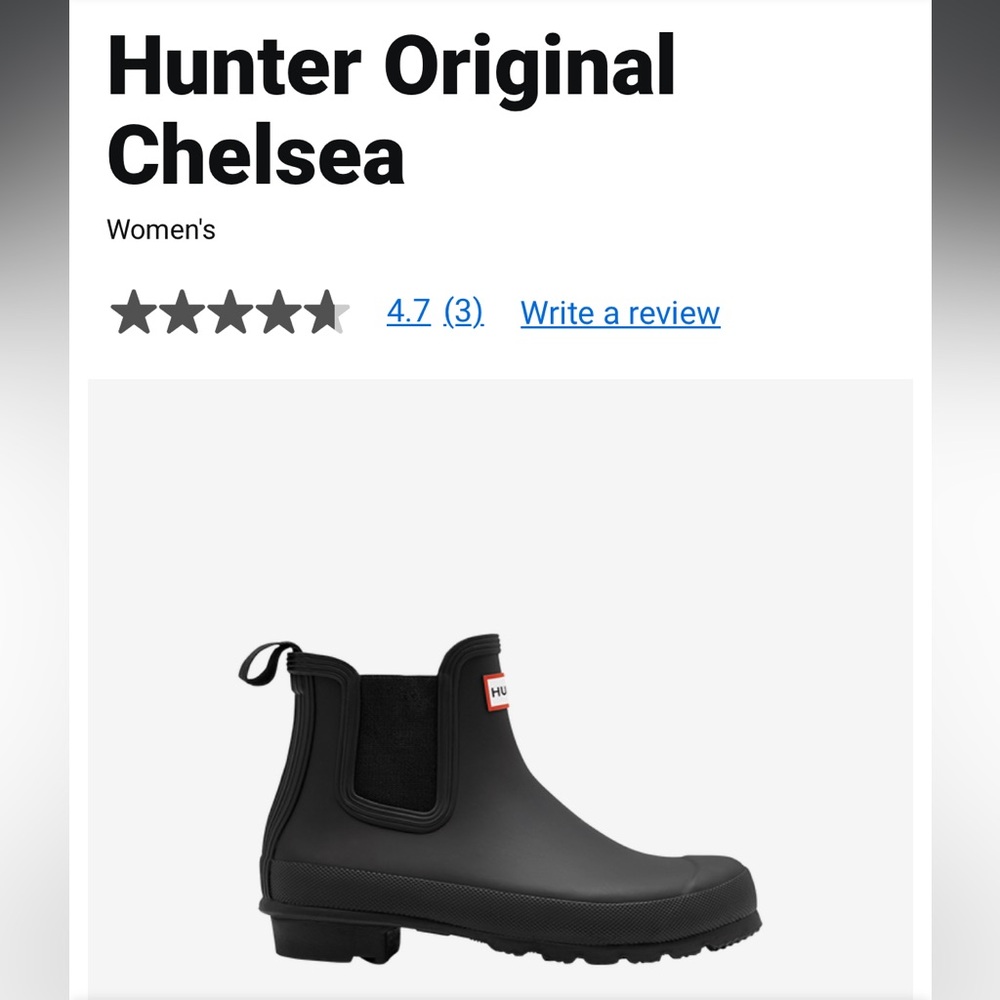 Hunter women’s Chelsea boot - size 9, excellent condition